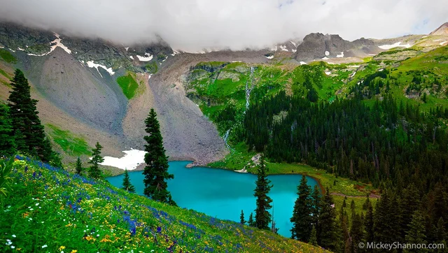 View of the Blue Lakes in Ridgeway. Image by Mickey Shannon.