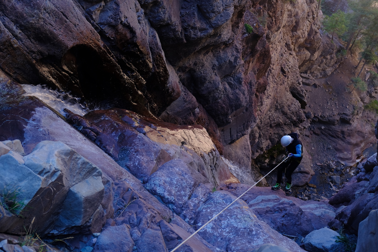 a rappel in cascade creek