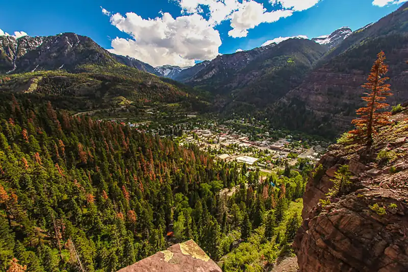 Panoramic view of Ouray, Colorado.